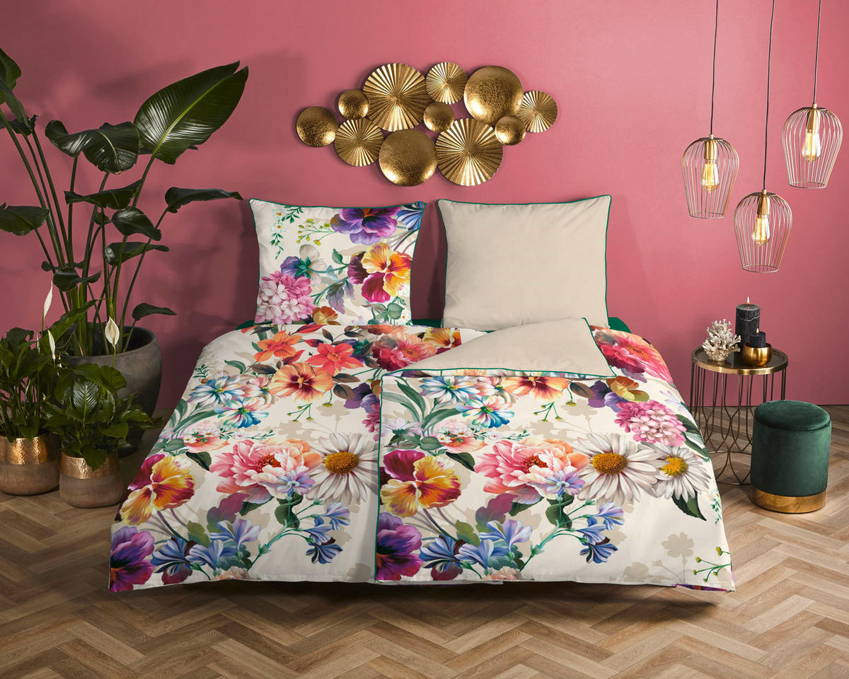 WENDEBETTWÄSCHE Novara Satin 135/200 cm  - Multicolor, Natur, Textil (135/200cm)