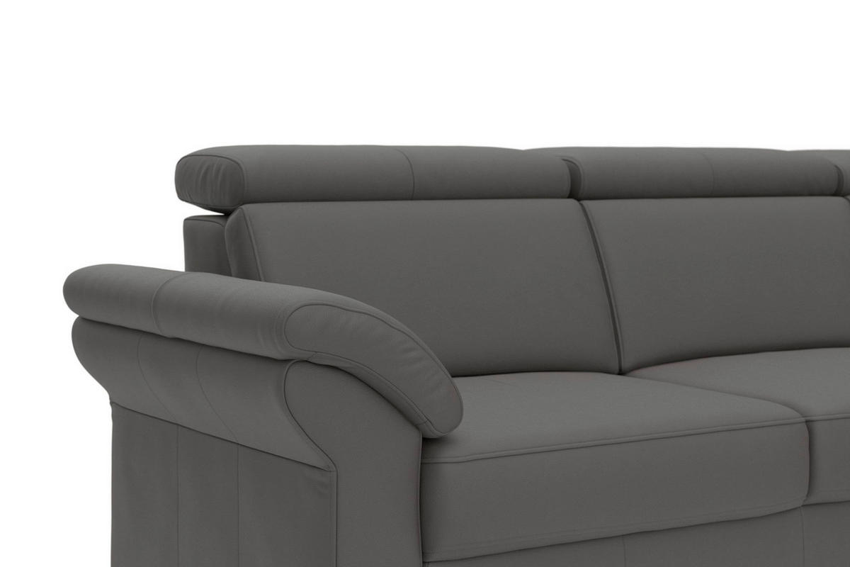 ROHOVÁ SEDAČKA, koža, mokka - chrómová/mokka, Basics, kov/koža (245/194cm) - Sit & More