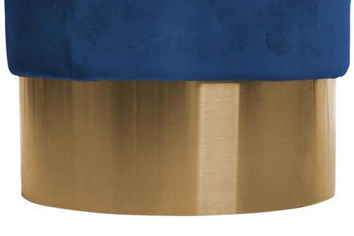 HOCKER in Holz, Textil, Holzwerkstoff Dunkelblau  - Goldfarben/Dunkelblau, Basics, Holz/Holzwerkstoff (35/42cm) - Kayoom