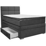 BOXSPRINGBETT 140/200 cm  in Anthrazit  - Anthrazit/Alufarben, KONVENTIONELL, Kunststoff/Textil (140/200cm) - Carryhome