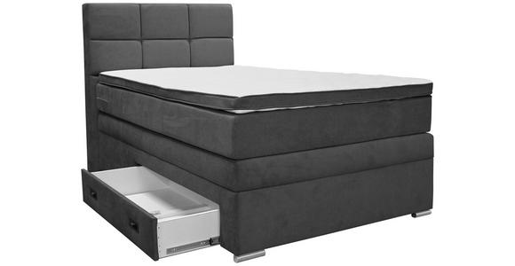 BOXSPRINGBETT 140/200 cm  in Anthrazit  - Anthrazit/Alufarben, KONVENTIONELL, Kunststoff/Textil (140/200cm) - Carryhome