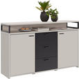 SIDEBOARD  in 134/87,8/38 cm  - Kaschmir/Schwarz, KONVENTIONELL, Holzwerkstoff/Kunststoff (134/87,8/38cm) - Xora