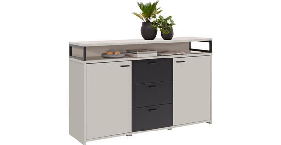 SIDEBOARD  in 134/87,8/38 cm  - Kaschmir/Schwarz, KONVENTIONELL, Holzwerkstoff/Kunststoff (134/87,8/38cm) - Xora