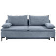 SCHLAFSOFA in Flachgewebe Blau  - Blau/Dunkelgrau, Design, Textil/Metall (203/75/100cm) - Carryhome