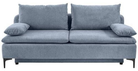 SCHLAFSOFA in Flachgewebe Blau  - Blau/Dunkelgrau, Design, Textil/Metall (203/75/100cm) - Carryhome