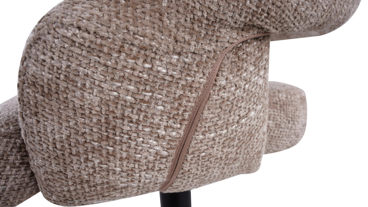 BARHOCKER in Metall, Textil Schwarz, Beige  - Beige/Schwarz, KONVENTIONELL, Textil/Metall (56,5/87-112/57,5cm) - Livetastic