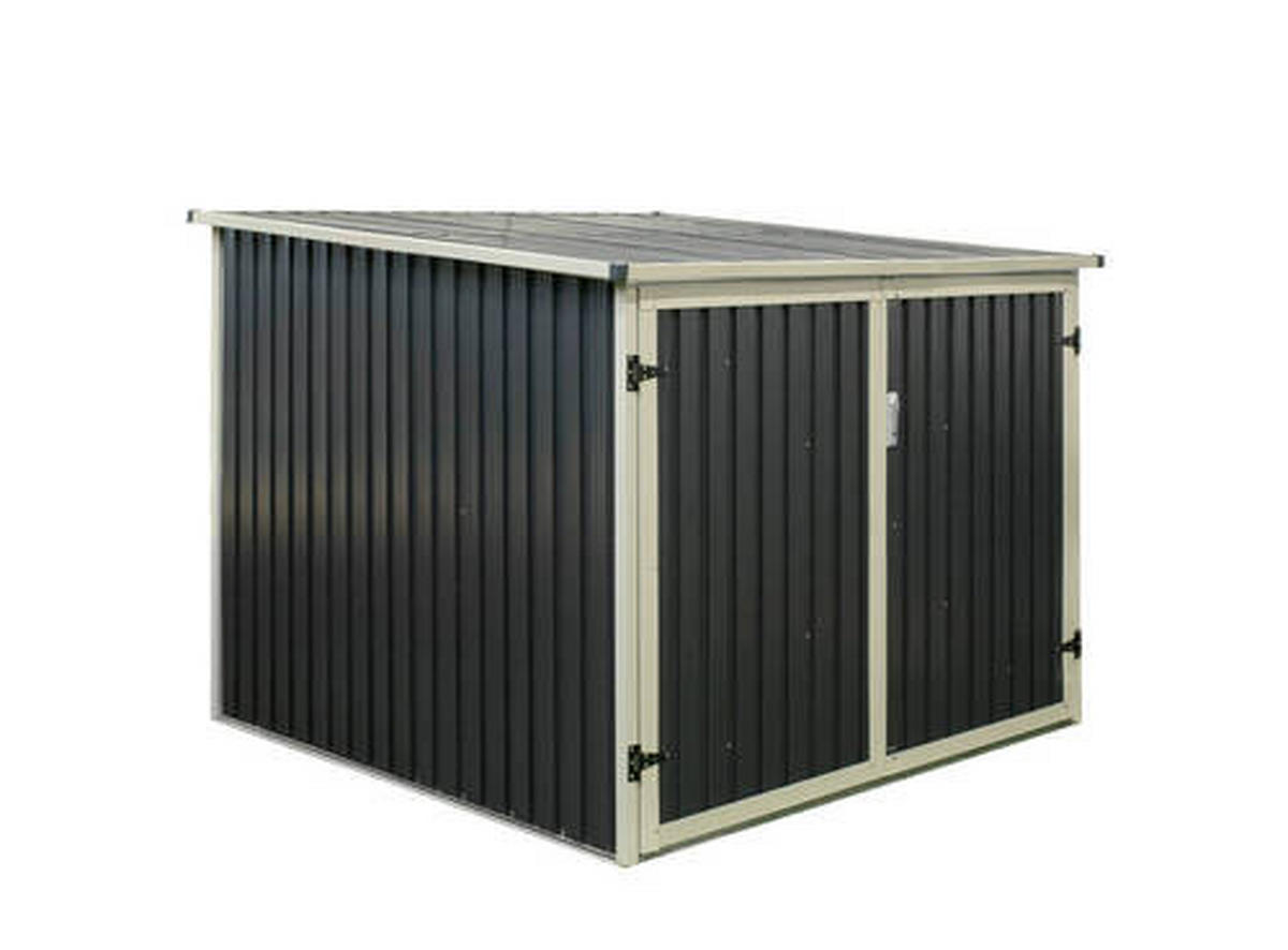 FAHRRADGARAGE 203/158/200 cm  - Anthrazit, Basics, Metall (203/158/200cm) - Ambia Garden