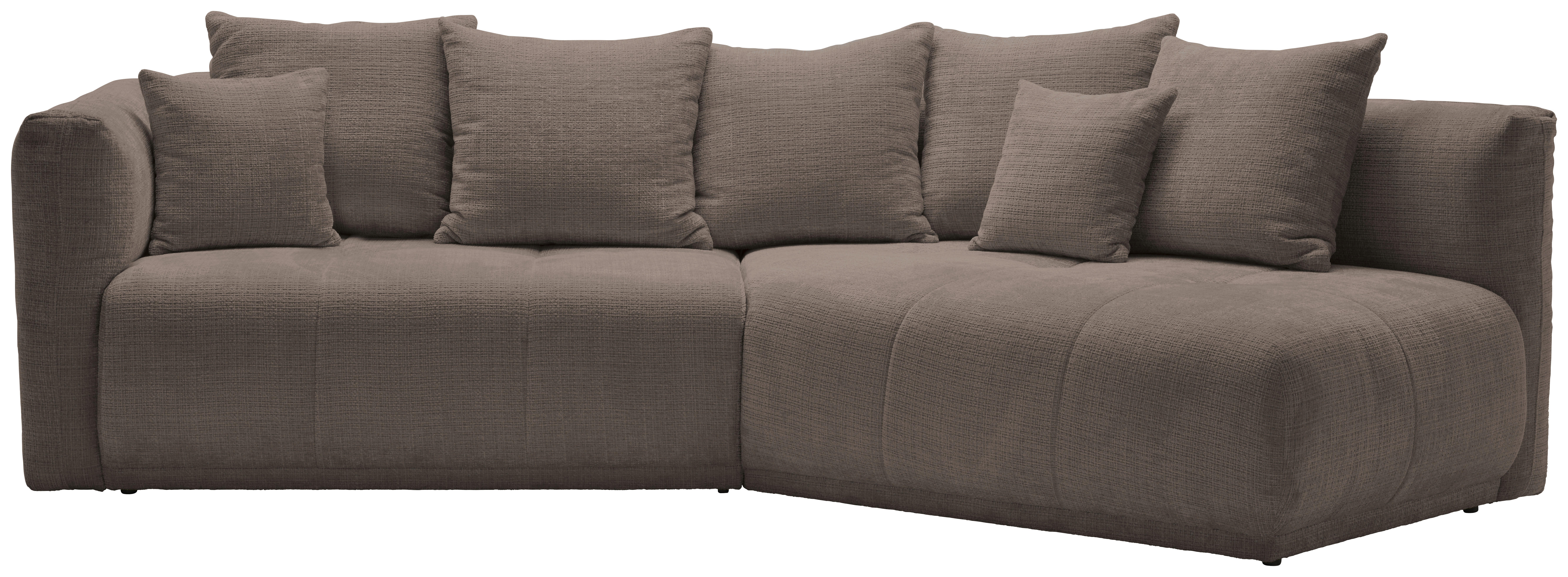 ECKSOFA in Chenille Taupe  - Taupe/Schwarz, Modern, Kunststoff/Textil (315/180cm) - Hom`in