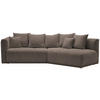 ECKSOFA Taupe Chenille  - Taupe/Schwarz, MODERN, Kunststoff/Textil (315/180cm) - Hom`in