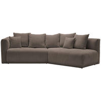 ECKSOFA in Chenille Taupe  - Taupe/Schwarz, Modern, Kunststoff/Textil (315/180cm) - Hom`in