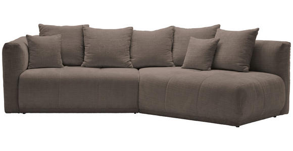 ECKSOFA Taupe Chenille  - Taupe/Schwarz, MODERN, Kunststoff/Textil (315/180cm) - Hom`in