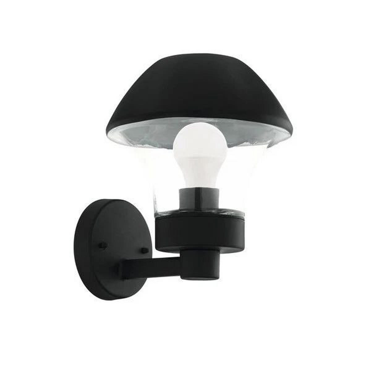 AUßENWANDLEUCHTE 21/26,5 cm   - Klar/Schwarz, Design, Glas/Metall (21/26,5cm) - Eglo