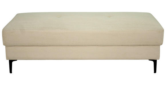 HOCKER in Textil Naturfarben - Schwarz/Naturfarben, Design, Textil/Metall (140/45/80cm) - Xora