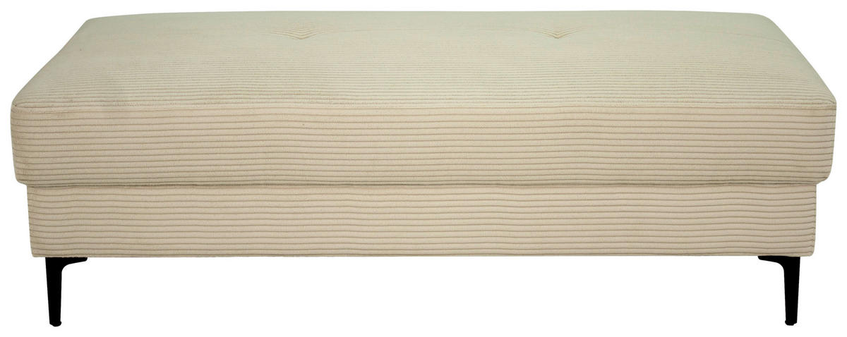 HOCKER Cord Naturfarben  - Schwarz/Naturfarben, Design, Textil/Metall (140/45/80cm) - Xora