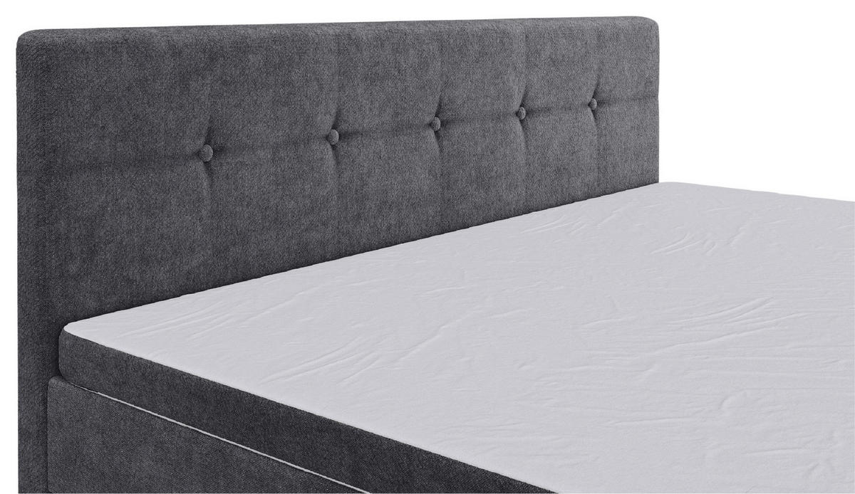 BOXSPRINGBETT 200/200 cm  in Grau  - Schwarz/Grau, Konventionell, Kunststoff/Textil (200/200cm) - Carryhome