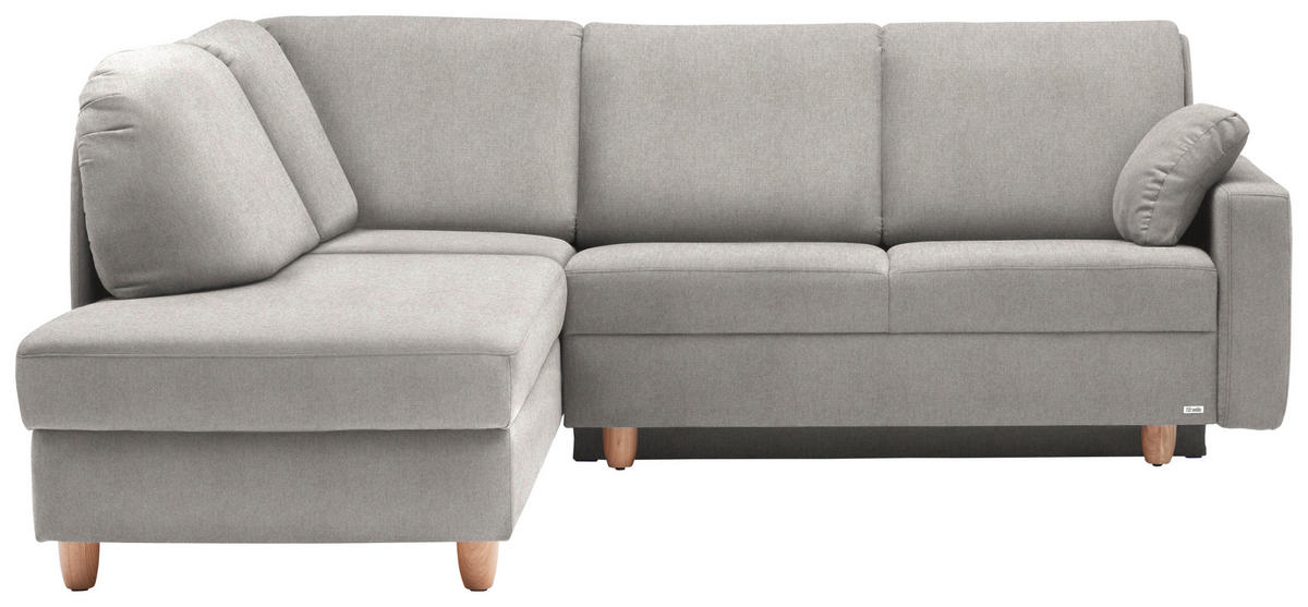 ECKSOFA in Flachgewebe Naturfarben  208/227 cm  - Eichefarben/Rot, KONVENTIONELL, Holz/Textil (208/227cm) - Sedda