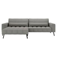 ECKSOFA in Cord Grau  204/291 cm  - Schwarz/Grau, Design, Textil/Metall (204/291cm) - Lomoco