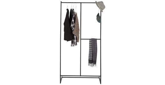 KLEIDERSTÄNDER in Schwarz 80/160/40 cm   - Schwarz, Trend, Metall (80/160/40cm) - Carryhome