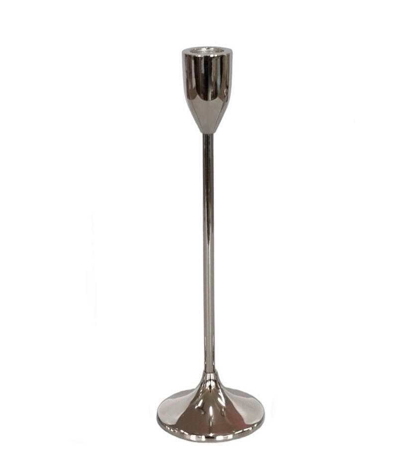KERZENHALTER - Chromfarben/Nickelfarben, LIFESTYLE, Metall (8/27cm) - Ambia Home