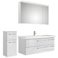 BADEZIMMER 4-teilig  in 153 cm  - Chromfarben/Weiß Hochglanz, KONVENTIONELL, Glas/Holzwerkstoff (153cm) - Pelipal