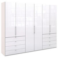 FALTTÜRENSCHRANK  in Weiß  - Chromfarben/Weiß, KONVENTIONELL, Glas/Holzwerkstoff (300/236/58cm) - Venda