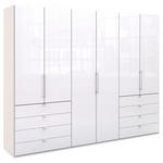 FALTTÜRENSCHRANK 300/236/58 cm 3-türig Weiß  - Chromfarben/Weiß, KONVENTIONELL, Glas/Holzwerkstoff (300/236/58cm) - Venda