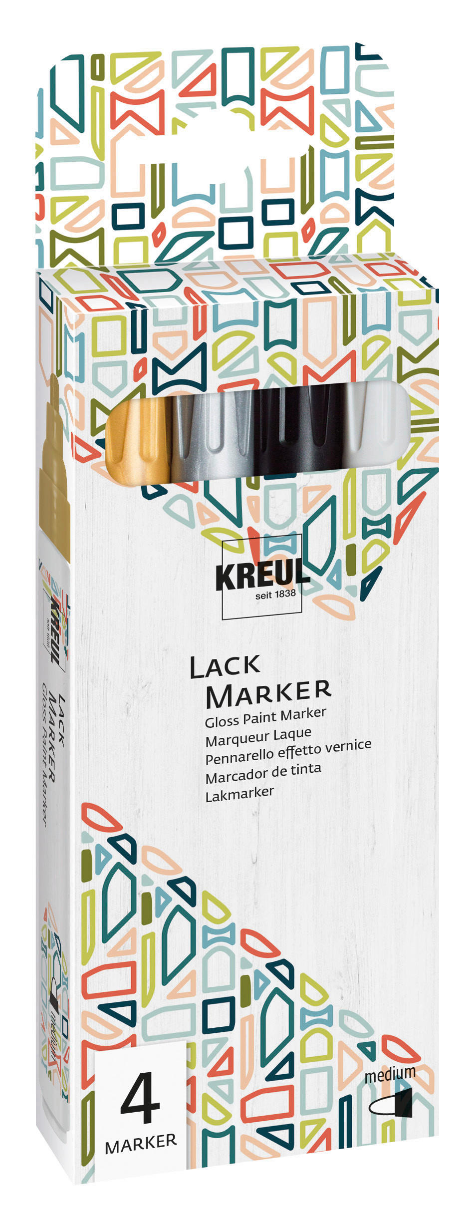 ACRYLSTIFTE - Silberfarben/Goldfarben, Basics (6,2/18,4/1,5cm)