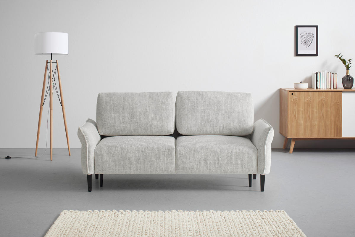 3-SITS SOFFA i vävt tyg cremefärgad  - svart/cremefärgad, Modern, trä/textil (183/85/92cm) - MID.YOU