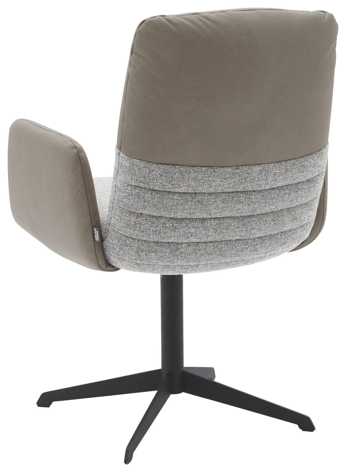 ARMLEHNSTUHL  in Stahl Flachgewebe Echtleder pigmentiert  - Hellgrau/Schwarz, Design, Leder/Textil (64/93/69cm) - Dieter Knoll