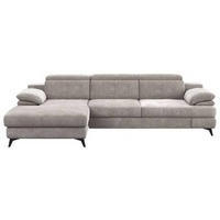 ECKSOFA in Chenille Beige   - Beige/Schwarz, Design, Textil/Metall (291/80-98/178cm) - Livetastic