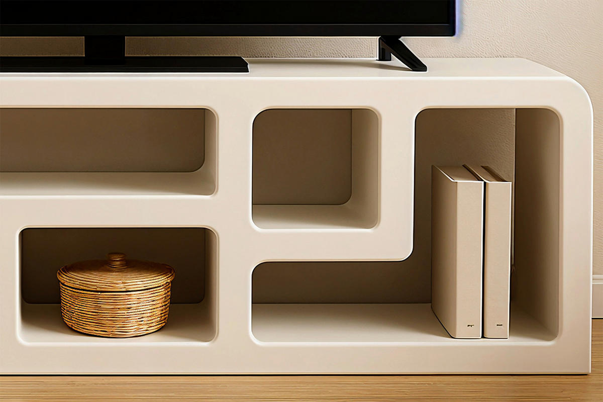 LOWBOARD  in 160/50/40 cm  - Weiß, Design, Holzwerkstoff/Stein (160/50/40cm) - MID.YOU