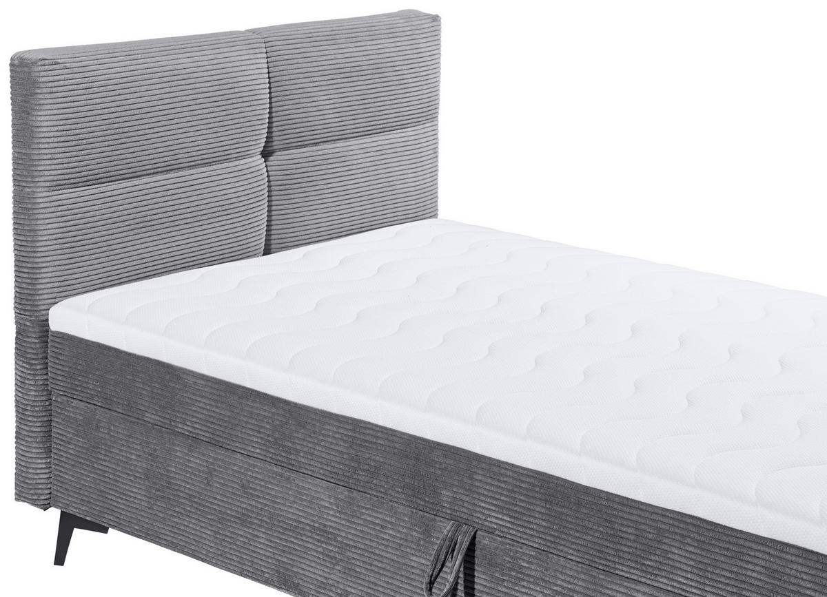BOXBETT 120/200 cm  in Grau  - Schwarz/Grau, Modern, Holzwerkstoff/Kunststoff (120/200cm) - MID.YOU