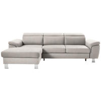 ECKSOFA in Webstoff Ecru  167/250 cm  - Ecru/Silberfarben, Design, Textil/Metall (167/250cm) - Xora
