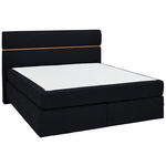 BOXSPRINGBETT 180/200 cm  in Schwarz, Eichefarben  - Eichefarben/Schwarz, KONVENTIONELL, Holz/Kunststoff (180/200cm) - Dieter Knoll