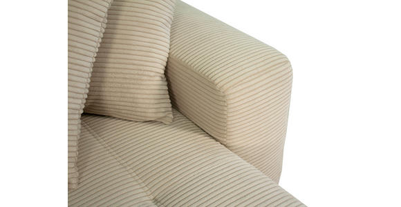 ECKSOFA inkl. Funktion Beige Cord  - Beige/Schwarz, Design, Kunststoff/Textil (248/146cm) - Xora