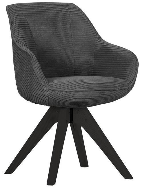 ARMLEHNSTUHL  in Cord  - Schwarz/Grau, Design, Holz/Textil (60/83/65cm) - Landscape