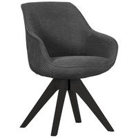 ARMLEHNSTUHL  in Cord  - Schwarz/Grau, Design, Holz/Textil (60/83/65cm) - Landscape