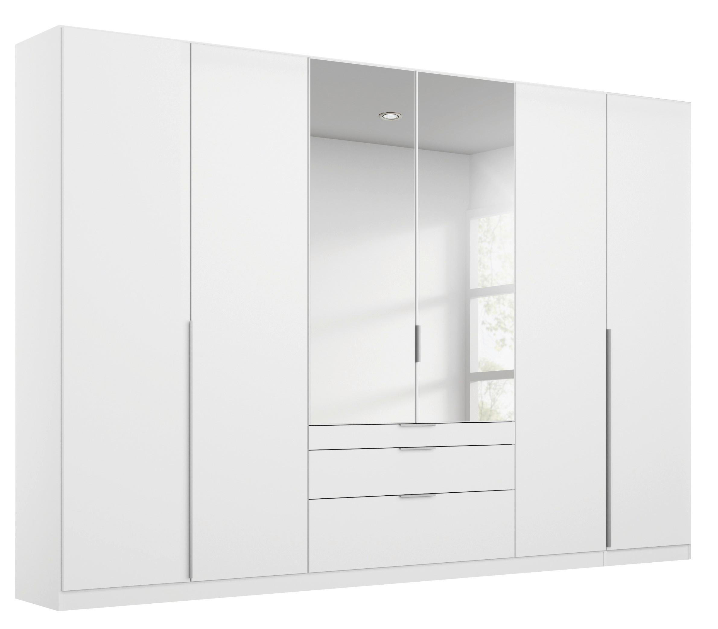 DREHTÜRENSCHRANK  in Weiß, Silberfarben  - Silberfarben/Alufarben, MODERN, Holzwerkstoff/Metall (271/229/54cm) - Rauch Möbel