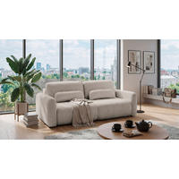SCHLAFSOFA Webstoff Beige  - Beige/Schwarz, Modern, Kunststoff/Textil (240/89/122cm) - MID.YOU