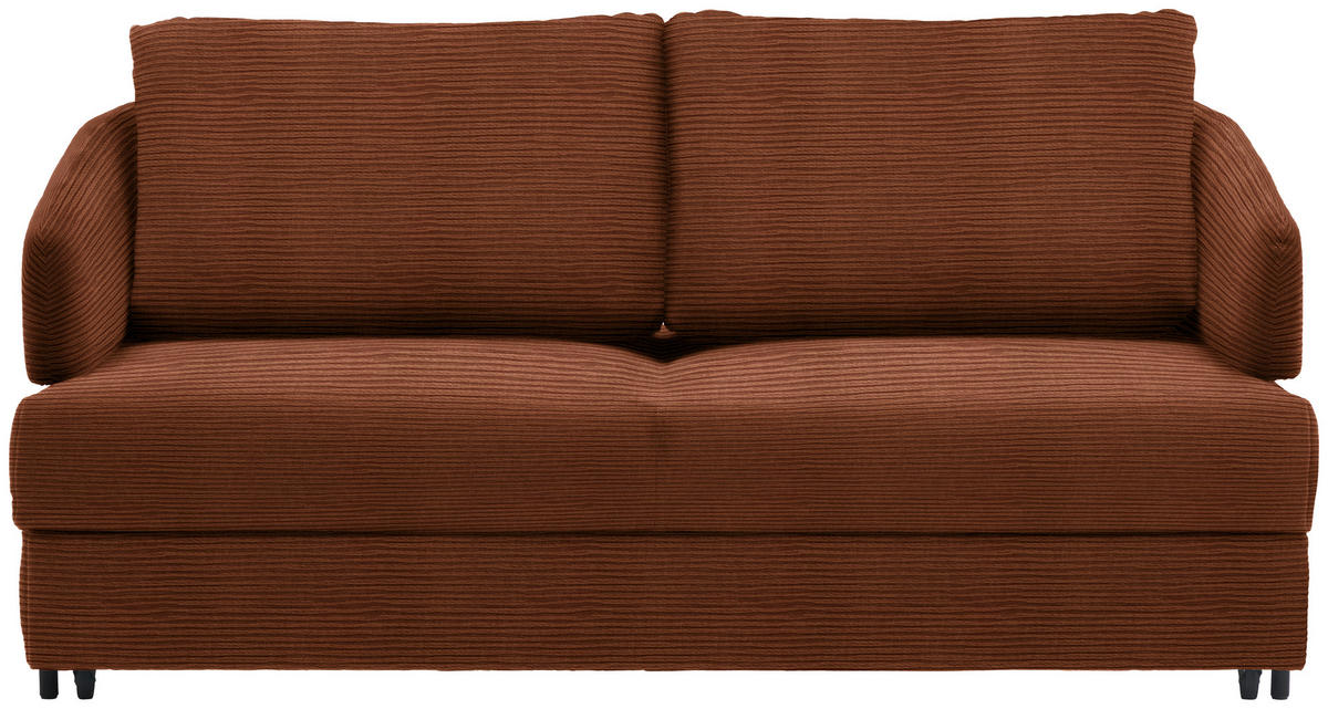SCHLAFSOFA in Textil Rostfarben  - Rostfarben/Schwarz, Design, Textil/Metall (172/76-89/112-120cm) - Bali