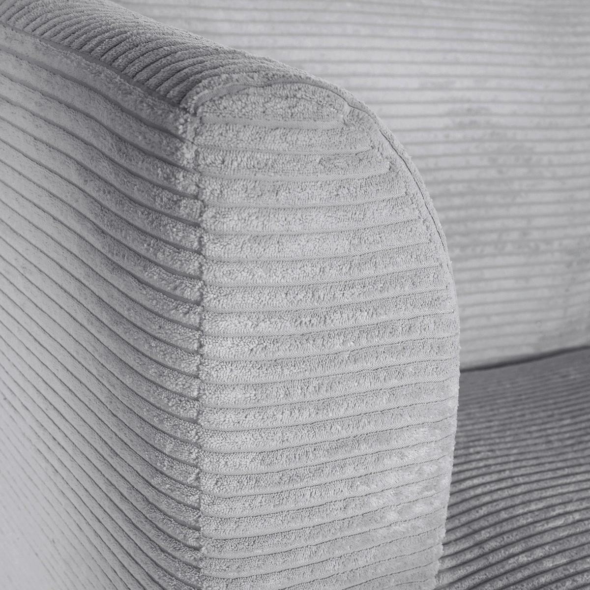 SESSEL in Cord Hellgrau  - Buchefarben/Hellgrau, Design, Holz/Textil (85/71/80cm) - Hom`in