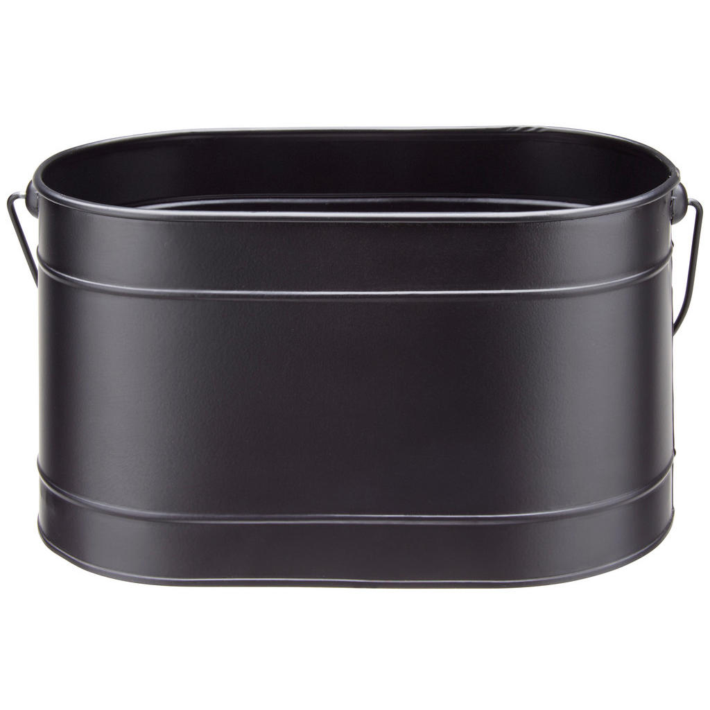Übertopf Trixia Aus Zink Mit Griff Lxb: 24x13 Cm, Schwarz