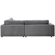 ECKSOFA in Cord Dunkelgrau  - Dunkelgrau/Schwarz, Design, Kunststoff/Textil (265/224cm) - Hom`in