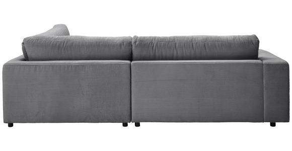 ECKSOFA in Cord Dunkelgrau  - Dunkelgrau/Schwarz, Design, Kunststoff/Textil (265/224cm) - Hom`in