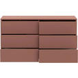 KOMMODE , 155/83/42 cm, 6 Schublade(n)  - Silberfarben/Terracotta, Trend, Holzwerkstoff/Kunststoff (155/83/42cm) - Carryhome