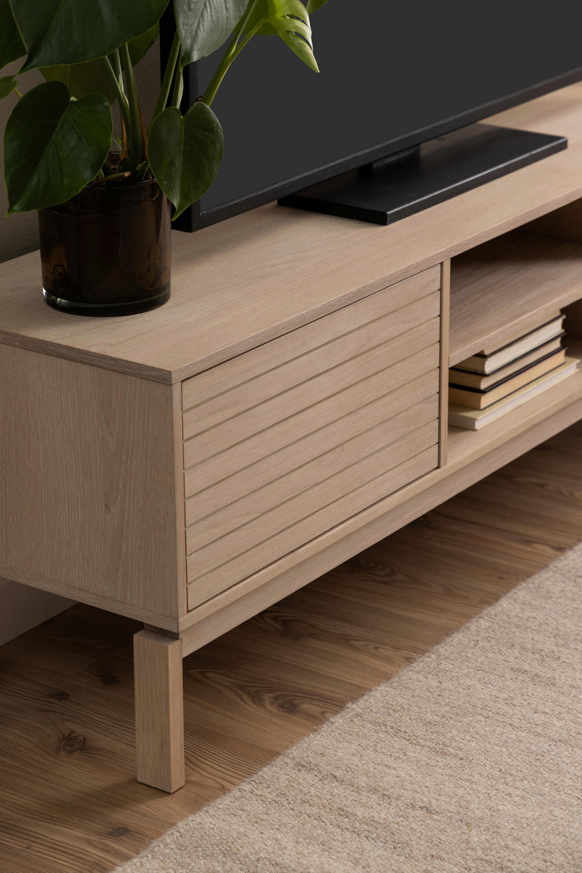 NIZKA OMARICA barve hrasta  - barve hrasta/bela, Design, leseni material/les (160/50/40cm) - Livetastic