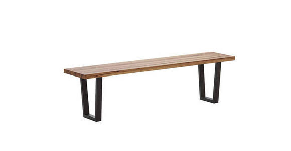 SITZBANK 220/45/40 cm Anthrazit, Eichefarben Eiche - Eichefarben/Anthrazit, ROMANTIK / LANDHAUS, Holz/Metall (220/45/40cm) - Waldwelt