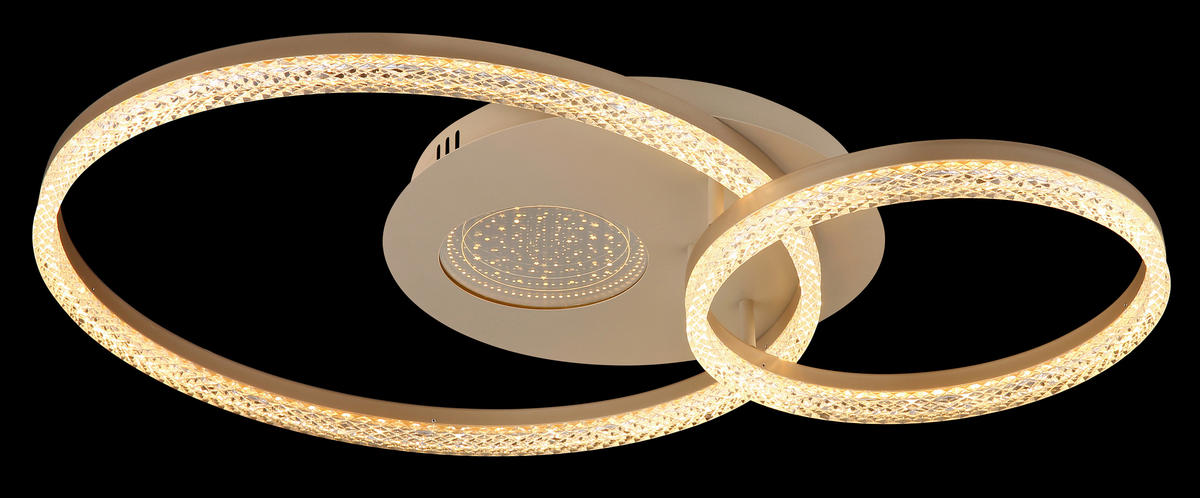 LED-DECKENLEUCHTE Sanford 70/50/11 cm  - Sandfarben/Klar, Design, Kunststoff/Metall (70/50/11cm) - Globo