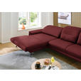 ECKSOFA in Echtleder Rot  - Rot/Schwarz, Design, Leder/Metall (193/332cm) - Dieter Knoll