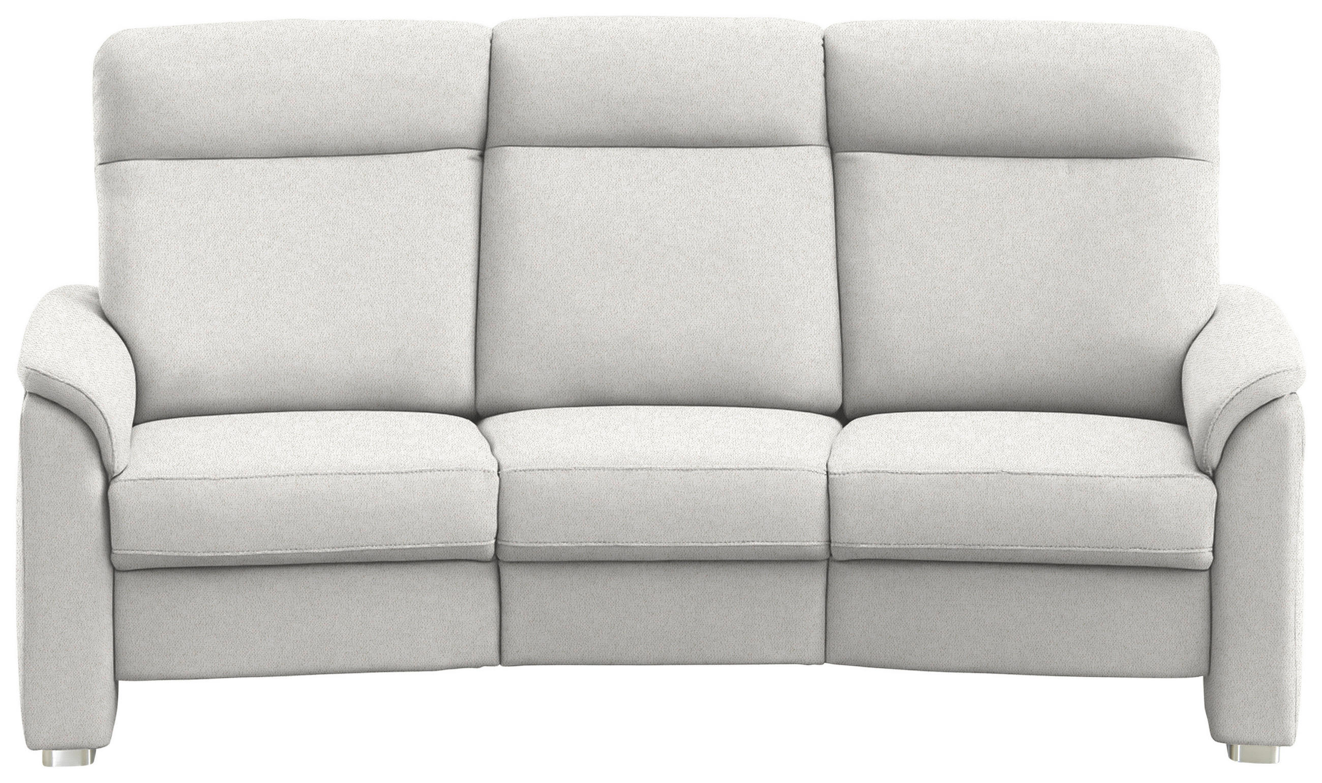 TRAPEZSOFA Flachgewebe Alabasterfarben  - Alabasterfarben/Alufarben, Konventionell, Textil/Metall (218/107/103cm) - Beldomo Comfort